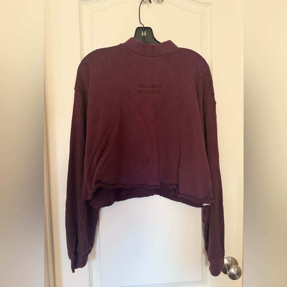 Ksubi Dangerous Opulence Sweatshirt in Size L Burgundy